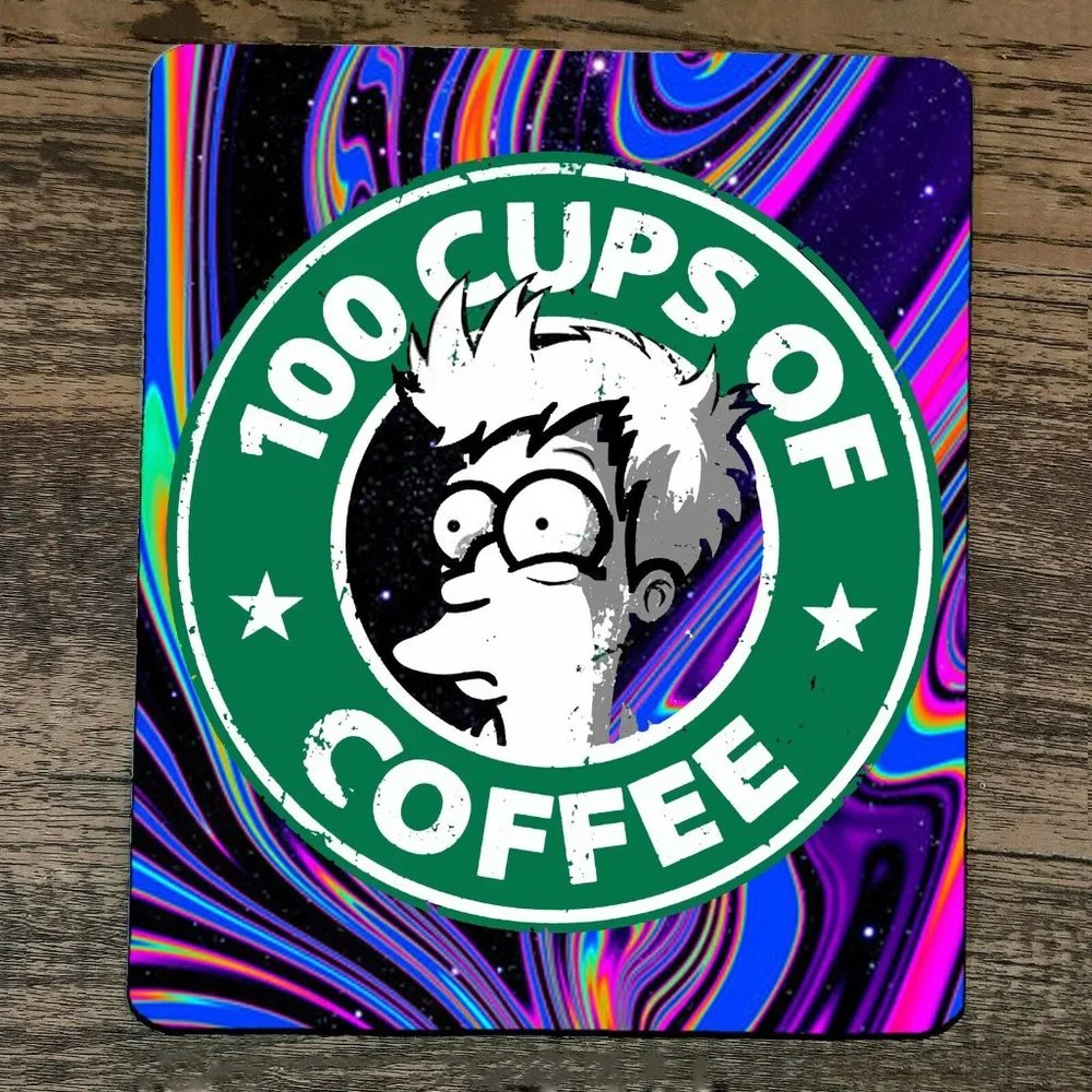 Mouse Pad Trippy 100 Cups of Coffee‎